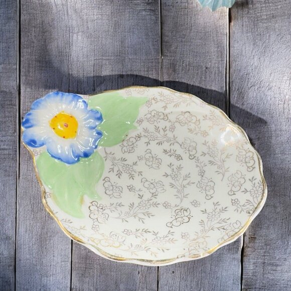 Vintage James Kent Longton Porcelain Spoon Rest Floral Pattern Painted England - Picture 2 of 15